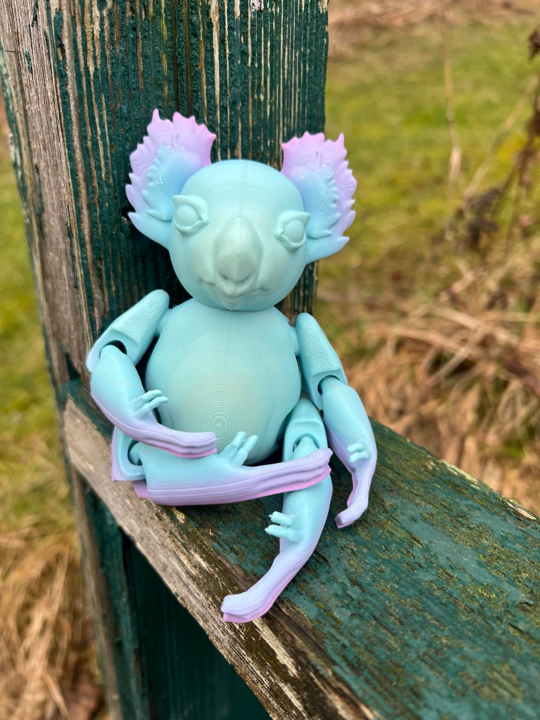 Koala bear print in place articulated jointed animal / toy MULTICOLORED compatible and pre painted