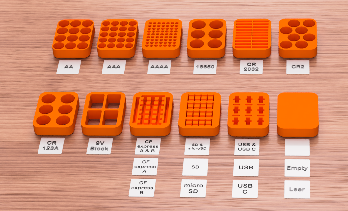 Functional Stackable Boxes with Battery Inserts