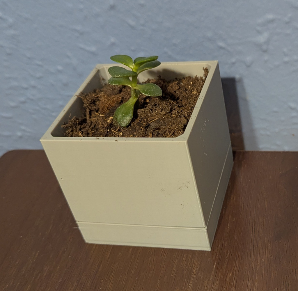 75 mm cubed Planter With Drip Tray