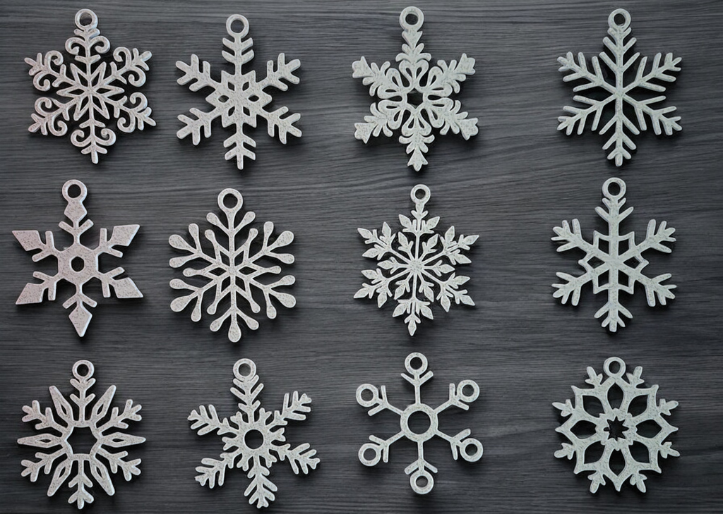 12 snowflakes for christmas decoration