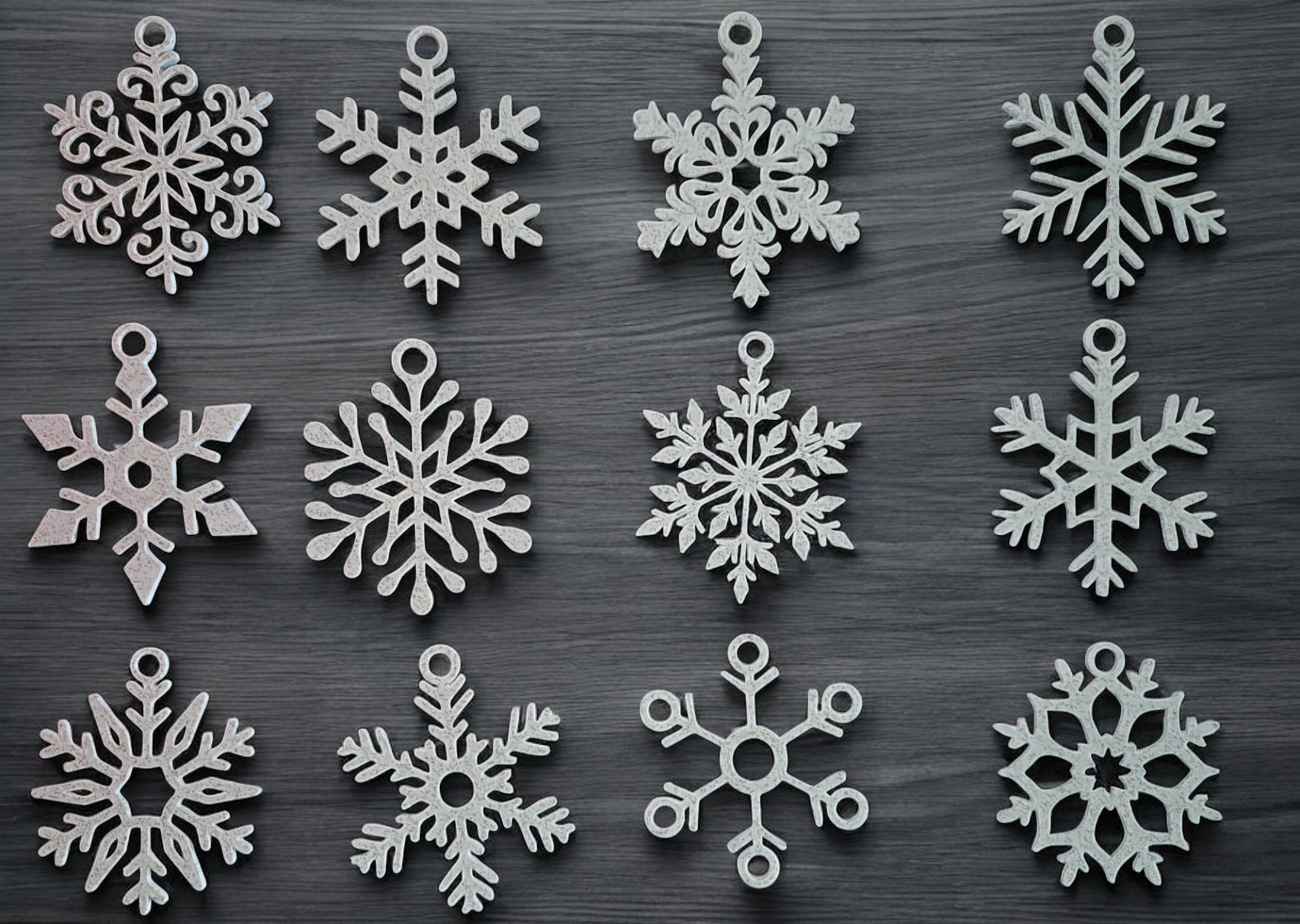 12 snowflakes for christmas decoration