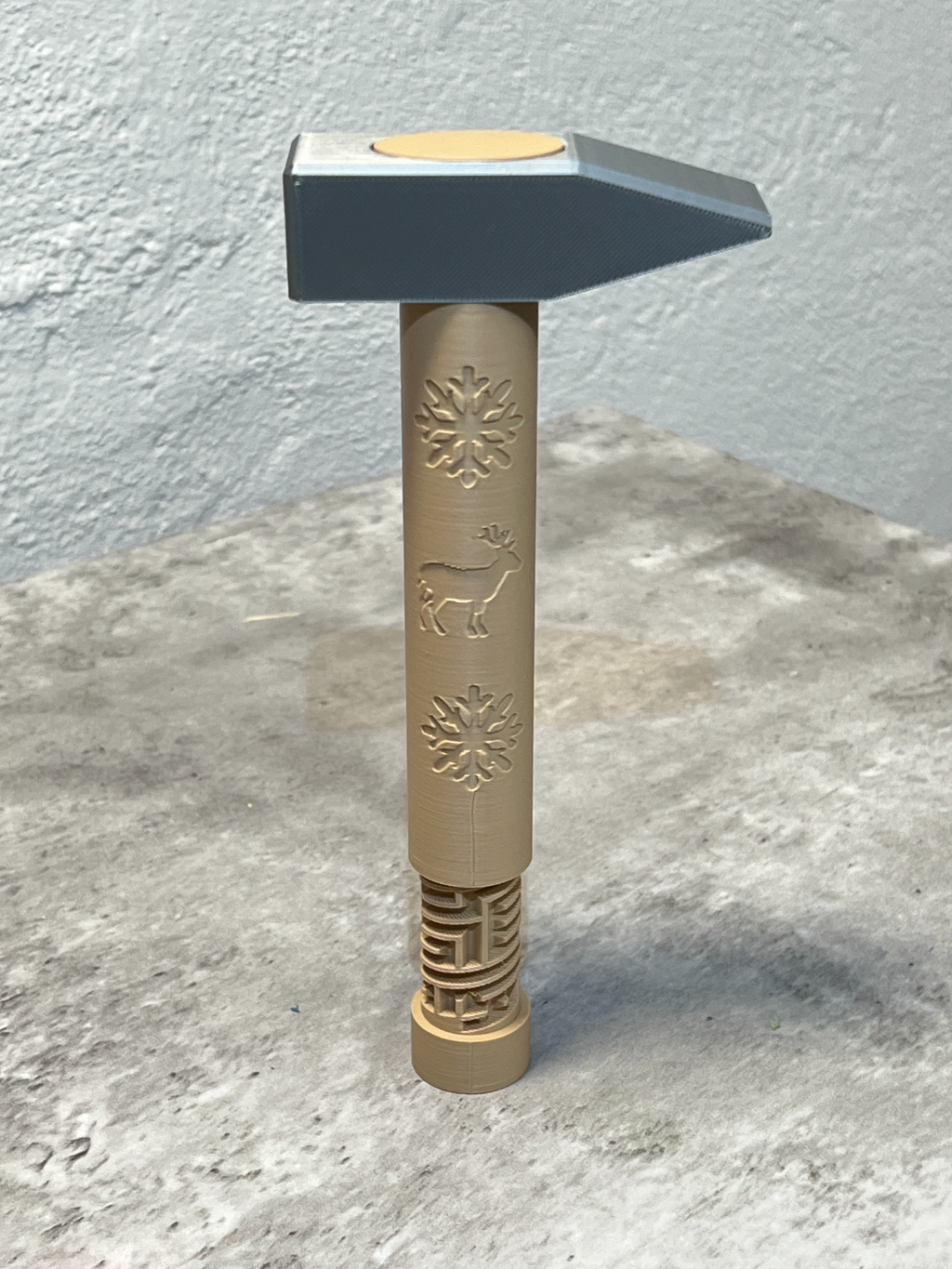 Hammer with a secret maze puzzle in hilt.