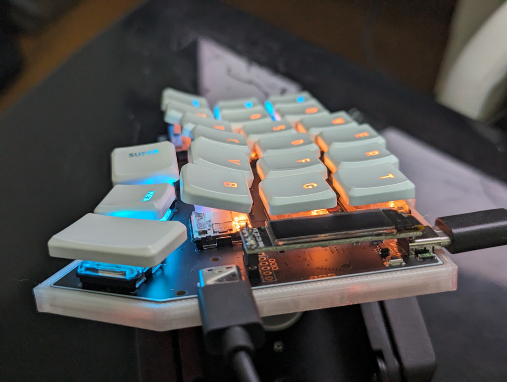 Ergonomic corne keyboard custom case, mount and choc key tilts