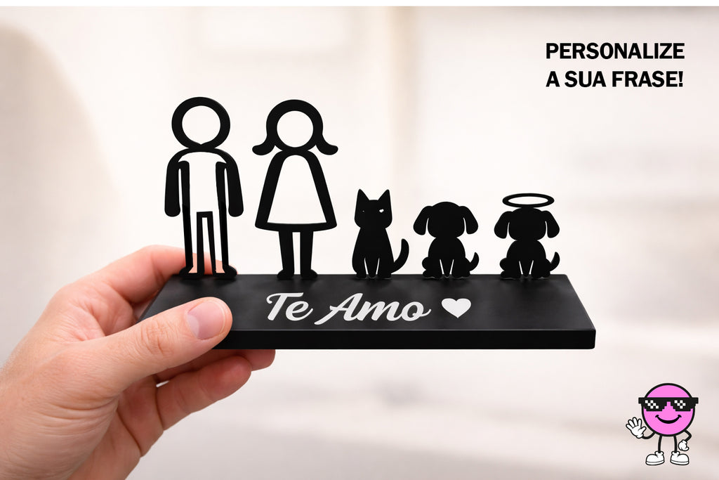 PLACA FAMÍLIA PERSONALIZADA COM FRASE AMOR ETERNO