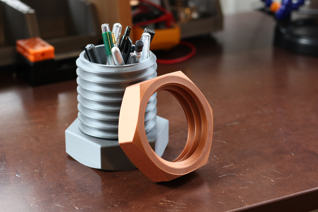 Nut & bolt pencil organizer