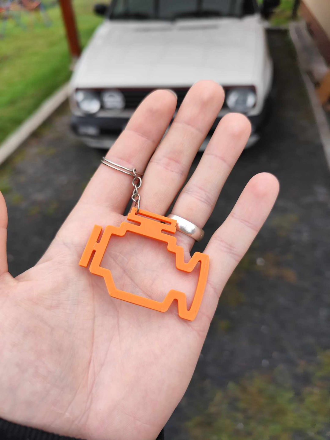 Check engine keychain