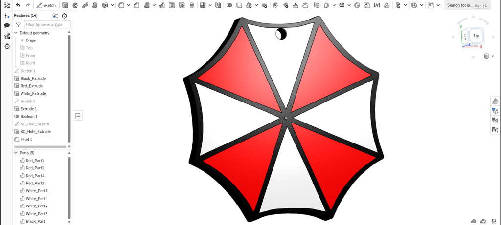 Resident Evil - Umbrella Corporation keychain