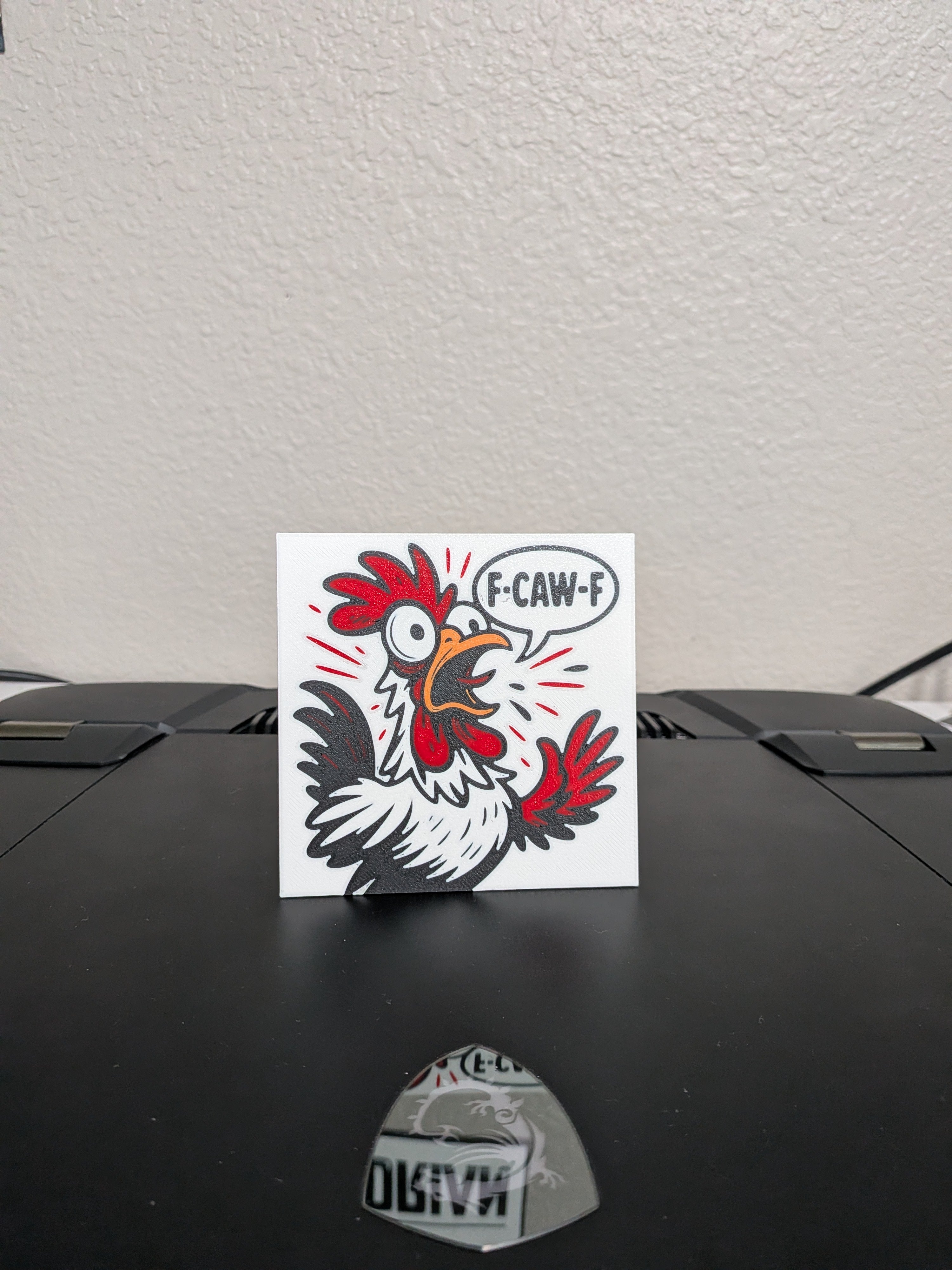 F-CAW-F Rooster art and keychain
