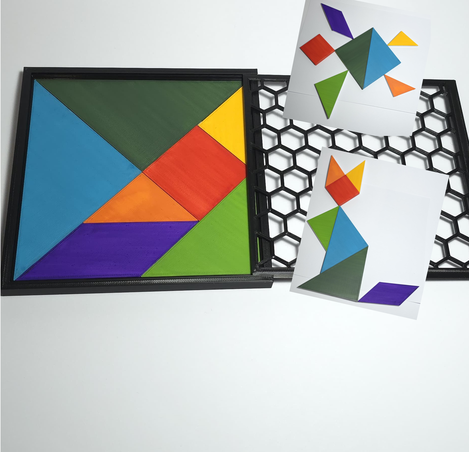 Tangram Puzzle Tiles (With Honeycomb Cover)