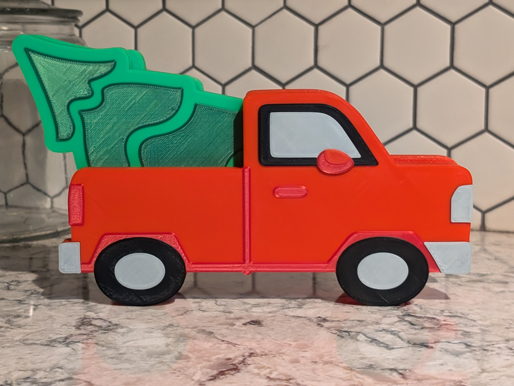 Christmas Tree Coaster Set with Truck Holder
