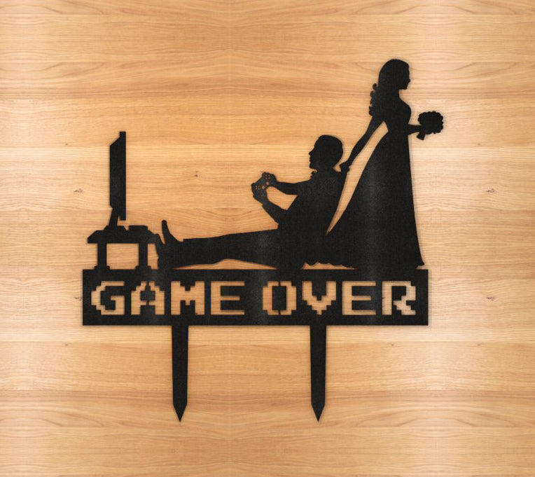 Game Over funny Cake Topper