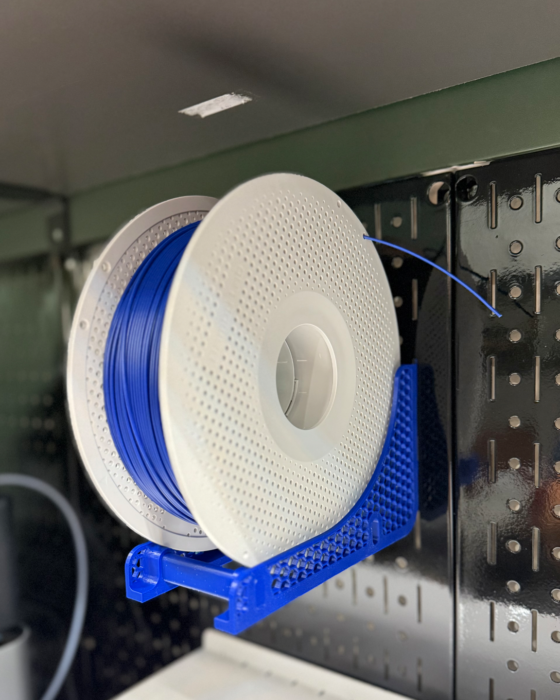 Filament Spool Holder for Wall Control Pegboard