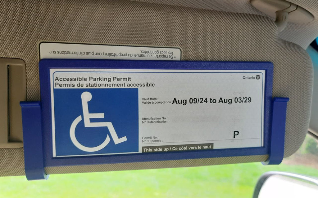 Sun visor document holder / frame (parking permit)
