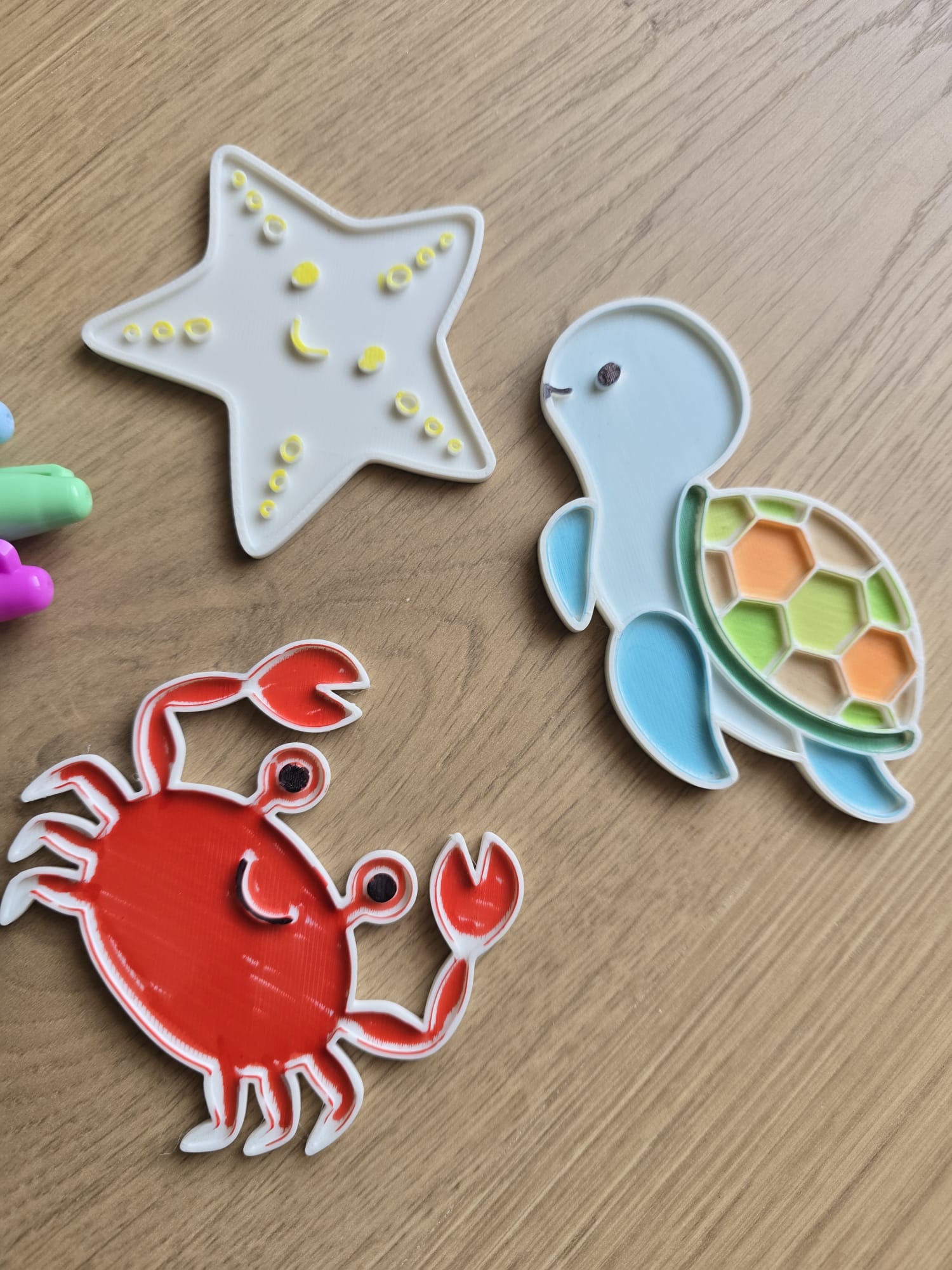 Sea Animal Coloring Color Turtle Crab Star Marker