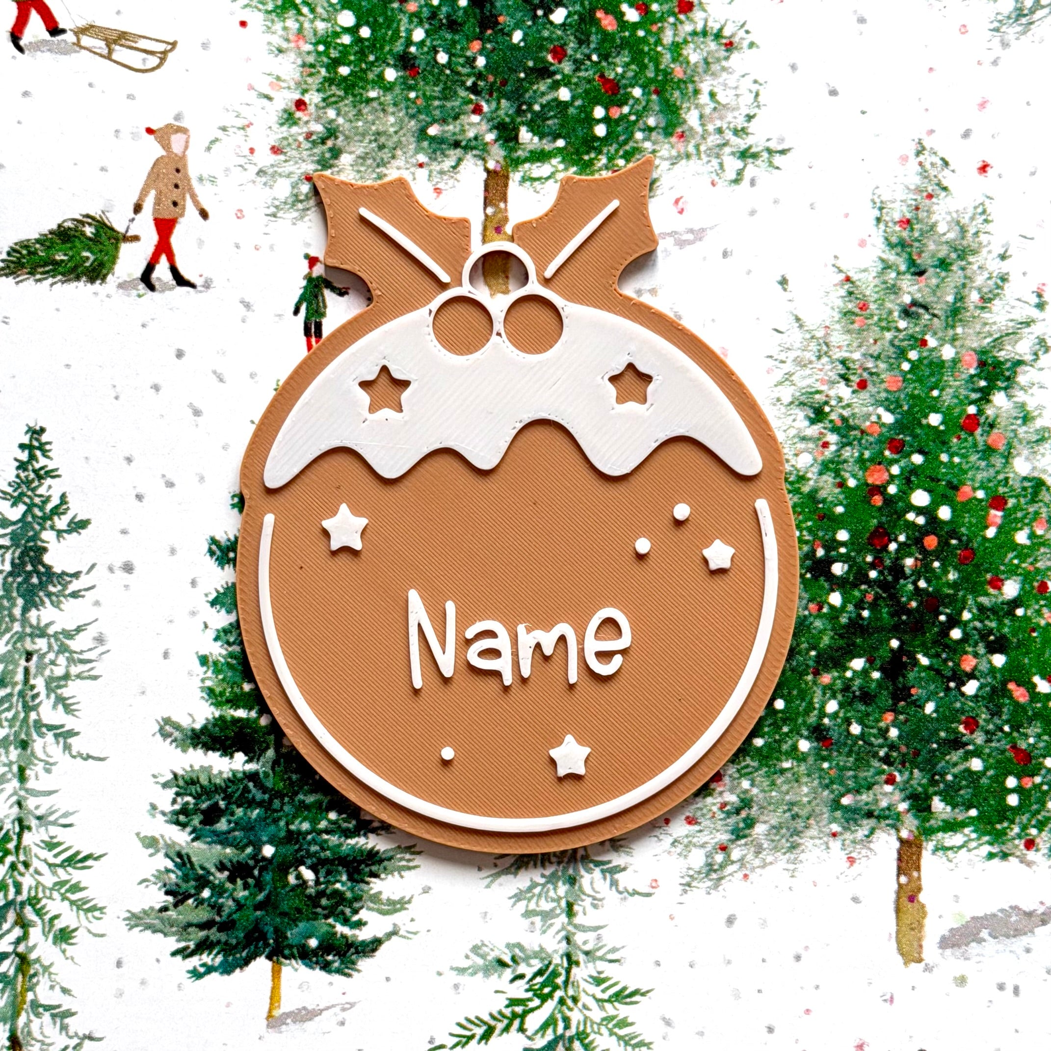 Personalised gingerbread Xmas gift tag - Set 2