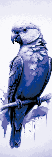Artistic View of a Purple and White Love Bird - Set of 3 Bookmarks - Hueforge Art