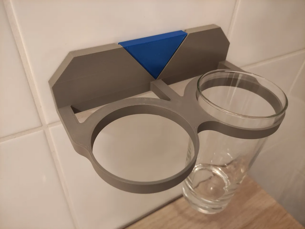 Glass holder for toothbrush