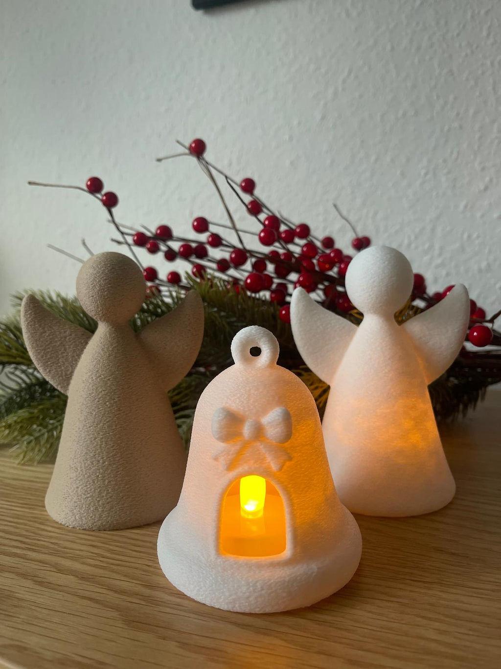 Glocke Teelicht für Weihnachten Winter Deko