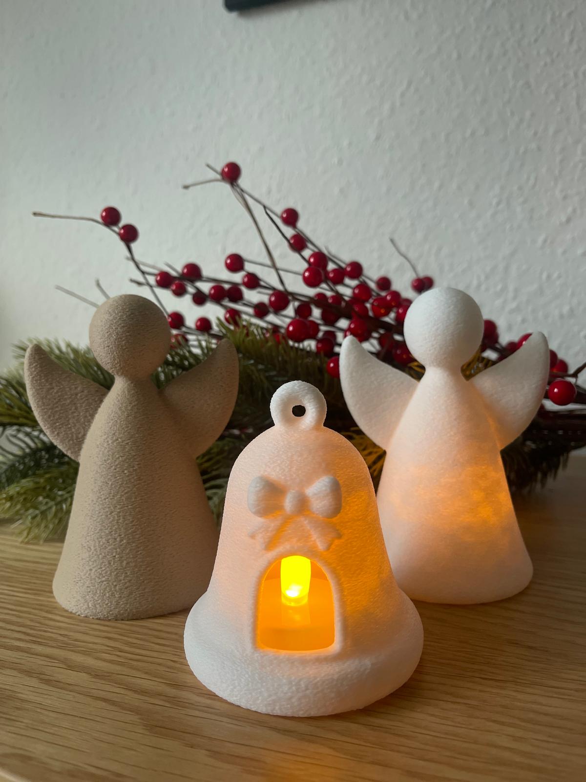 Glocke Teelicht für Weihnachten Winter Deko