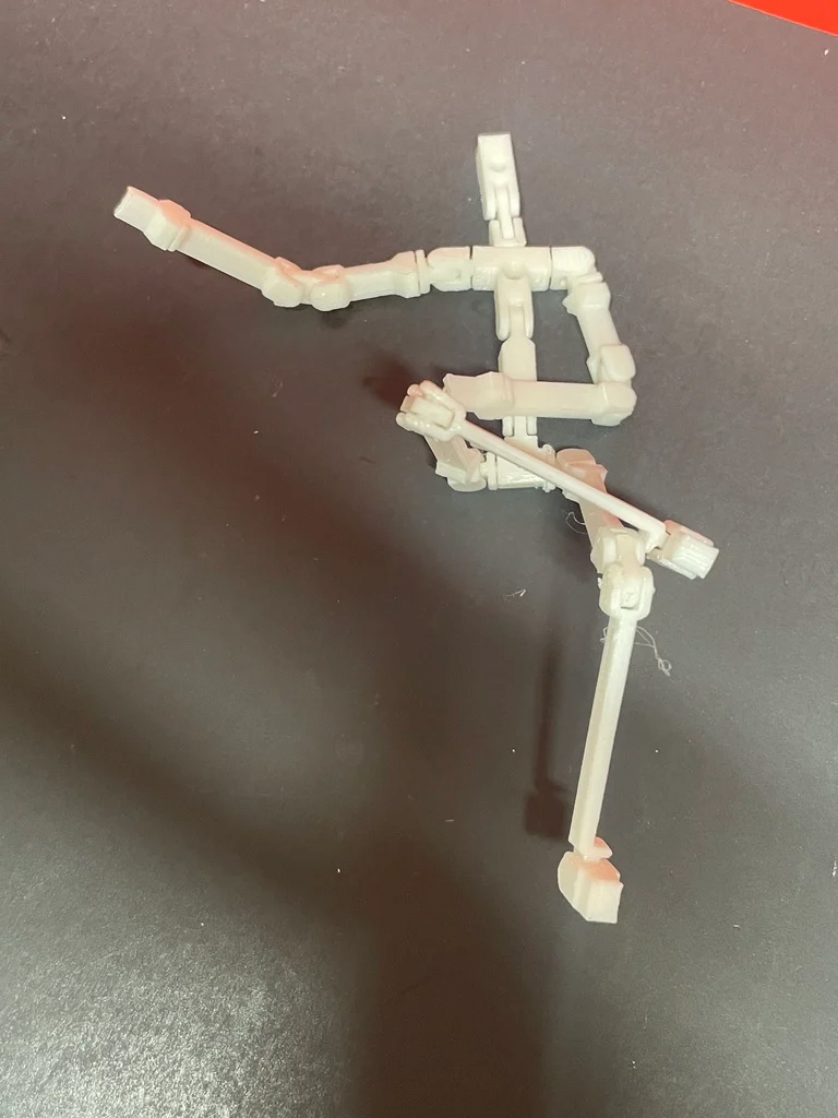 Print in place articulating figure armature
