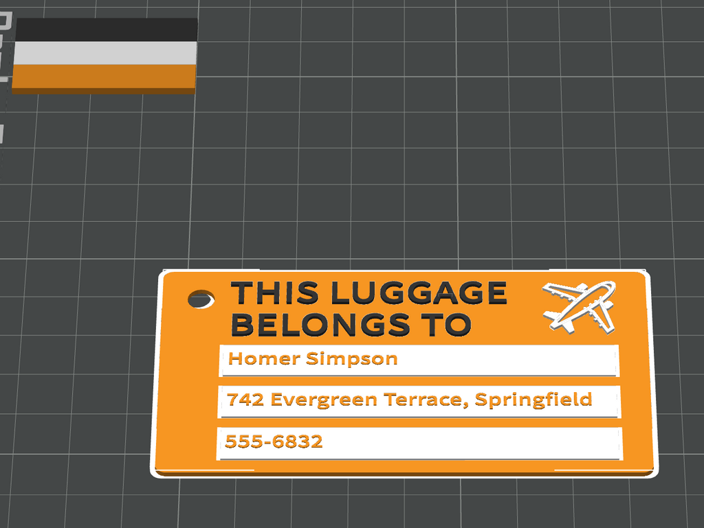 Homer Simpson Luggage Tag - Test or Fun print