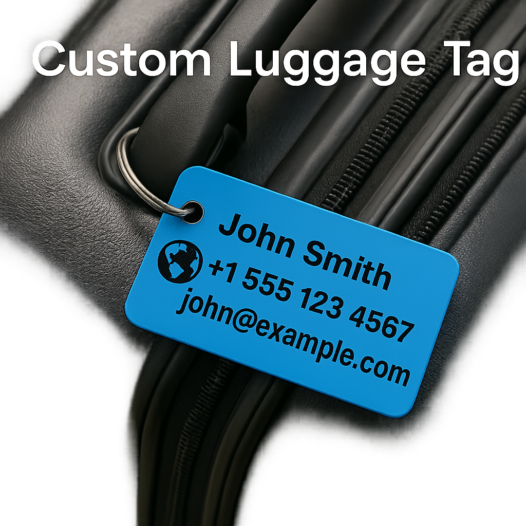 Custom Luggage Tag with Text & Emoji