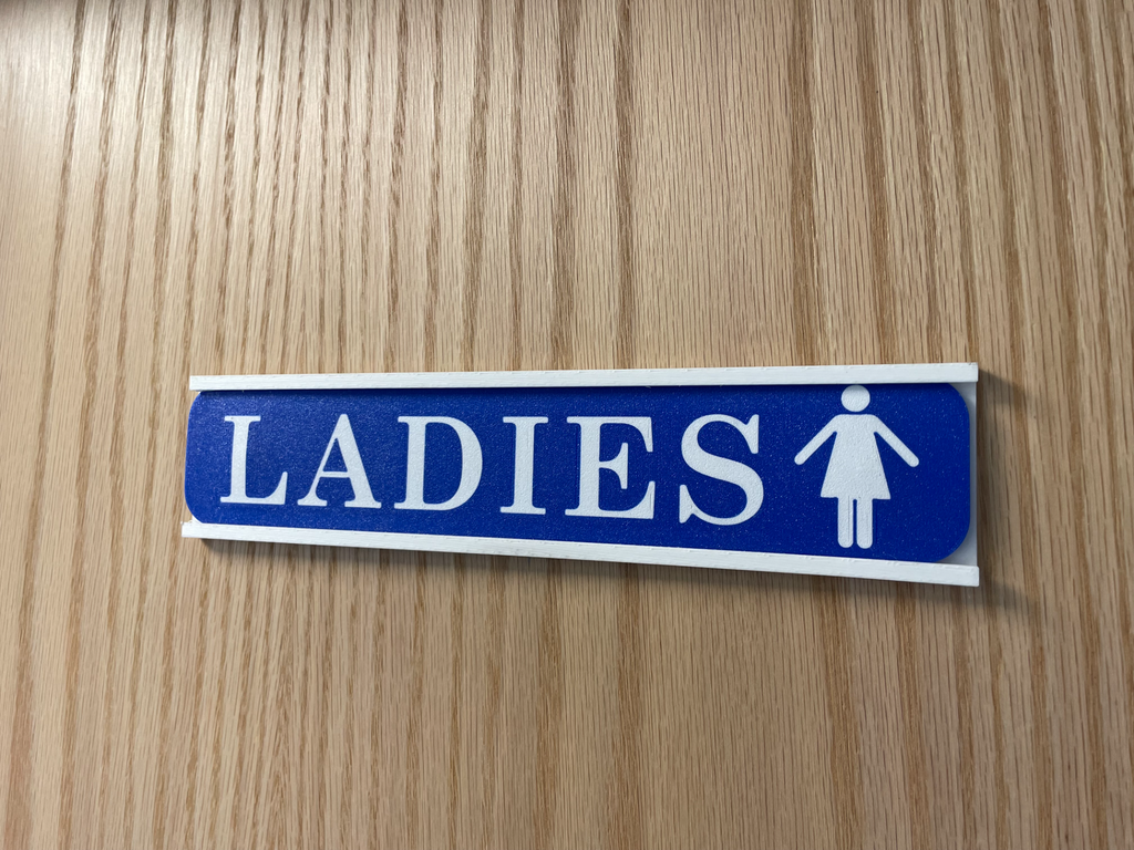 Men and Ladies Restroom Signs with Holder