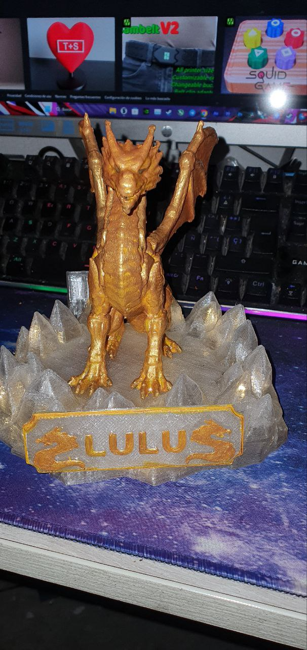 Dragon con base de luz