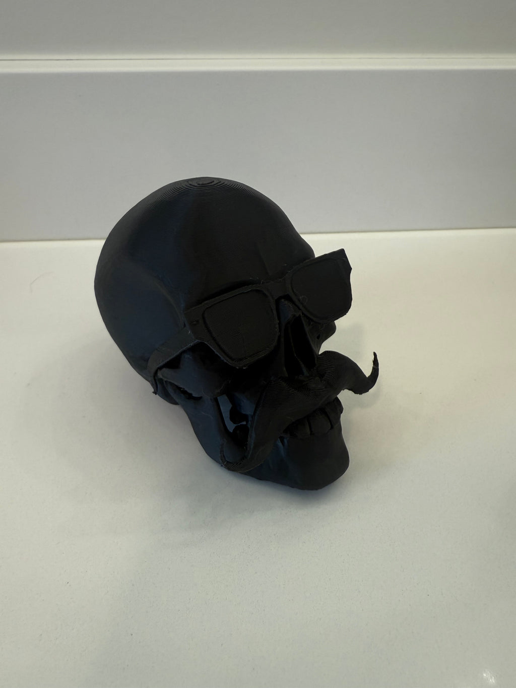 Skull with Mustache and Removable Sun Glasses