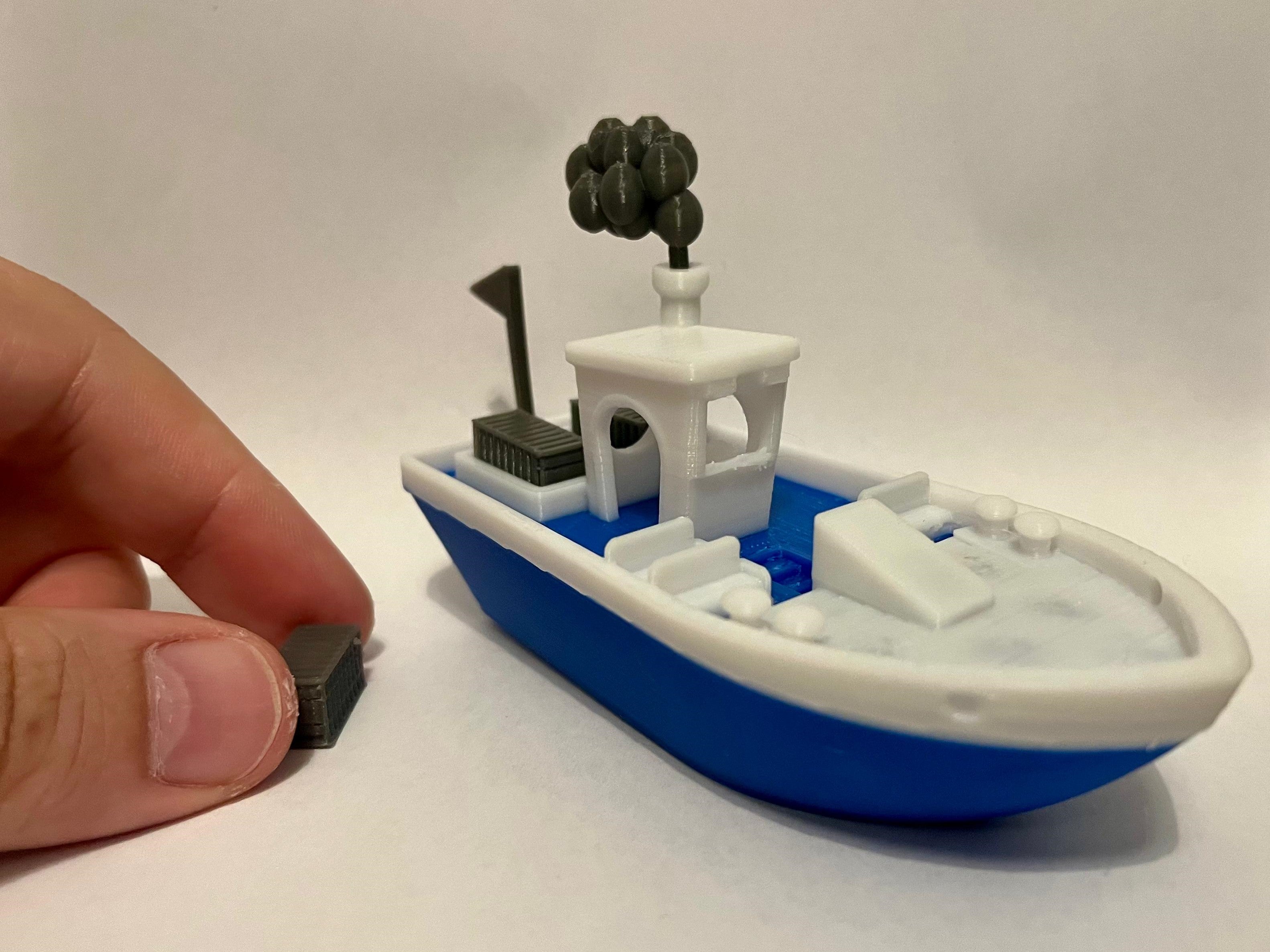 Stable floating Benchy w. Cargo Smoke & Flag (AMS)