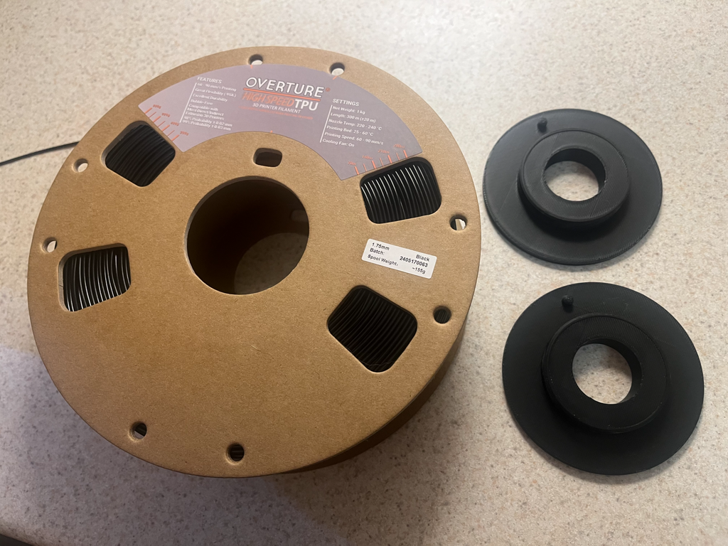 Overture spool adaptor for side spool mount