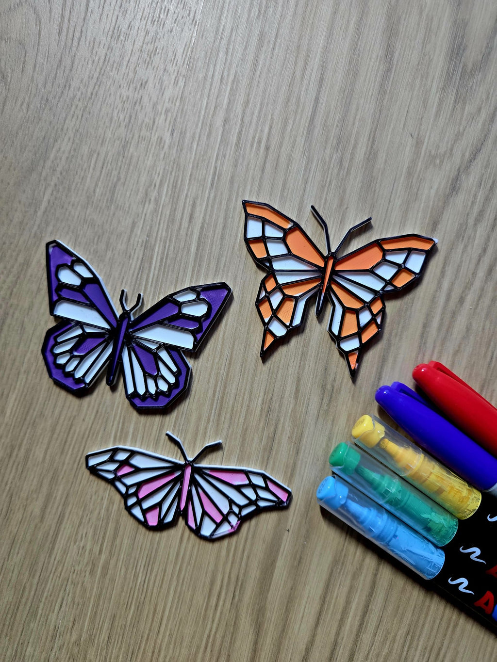 Geometric Butterfly DIY Coloring Craft Set