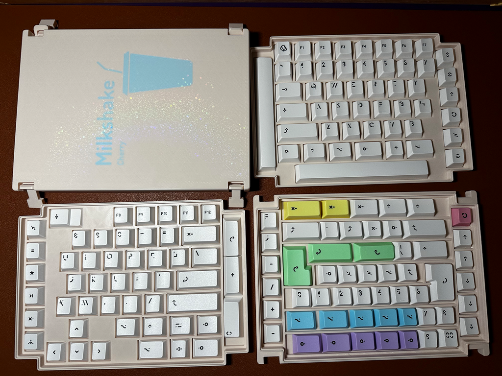 Latched Keycap Storage - (Semi-)modular book-sized keycap storage containers secured by draw latches
