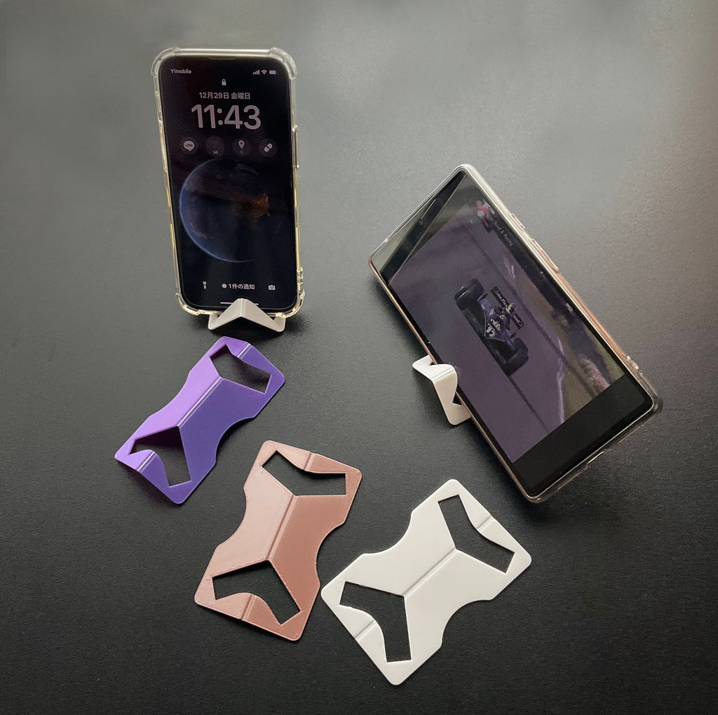 5g of filament phone stand - credit-card sized for wallet fit - print-in-place