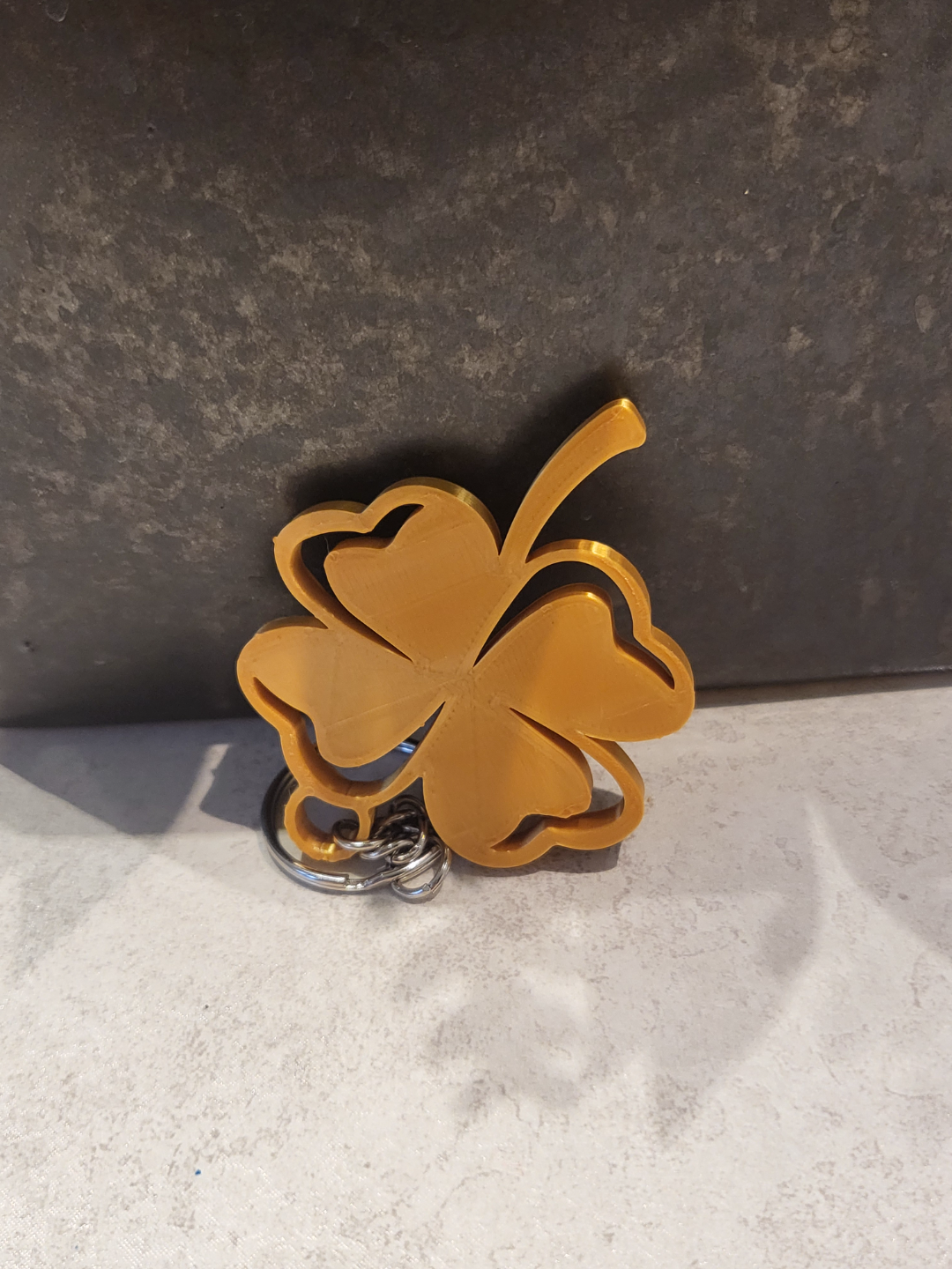 Four Leaf Clover Lucky Charm Keychain Double-Sided