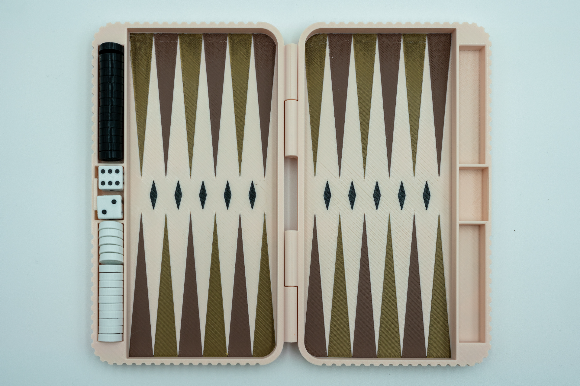 Backgammon decorative print in place