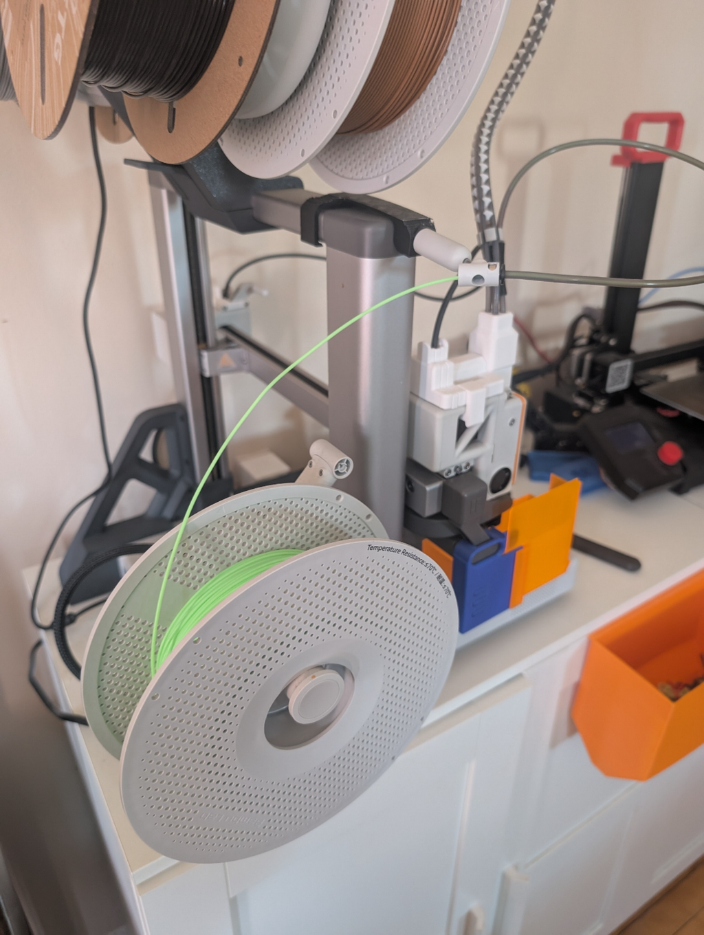 Filament guide for side of printer
