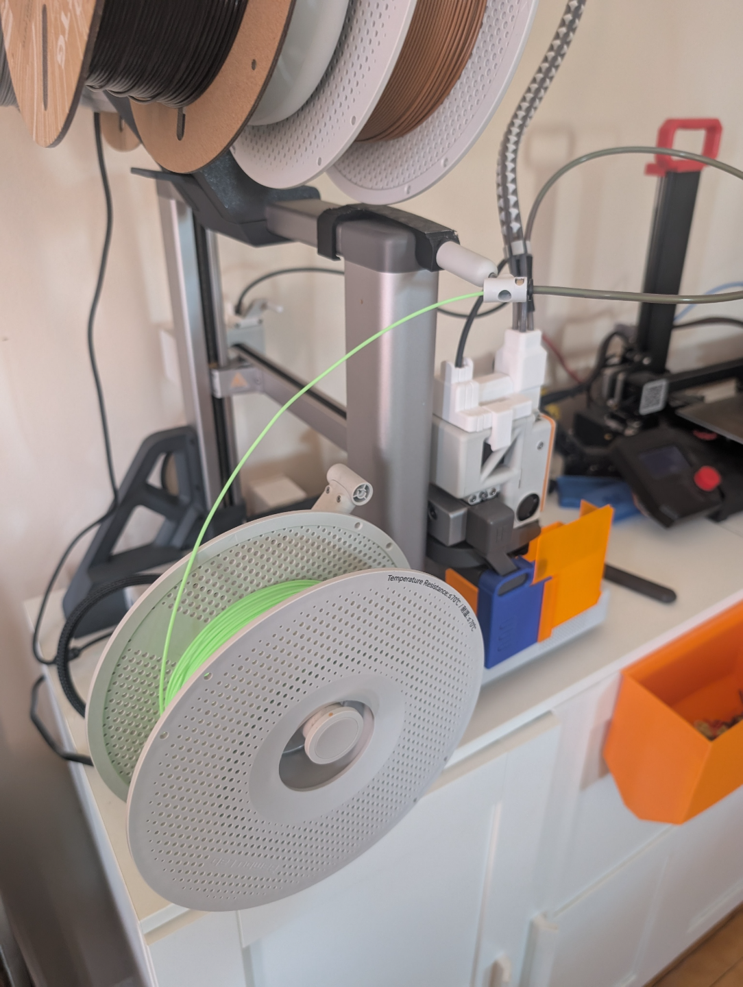 Filament guide for side of printer