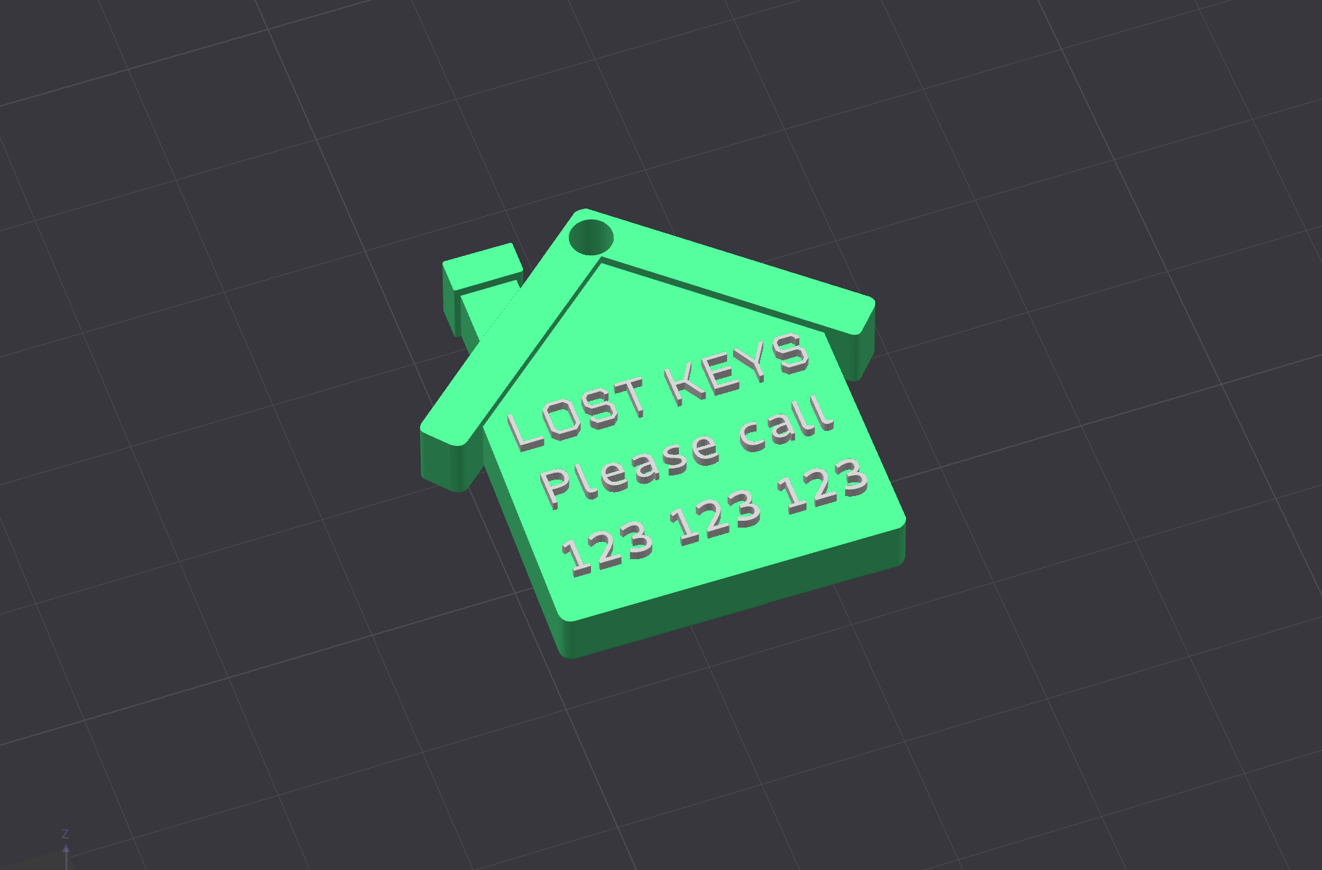 House Keyring with Phone Number for Lost Keys