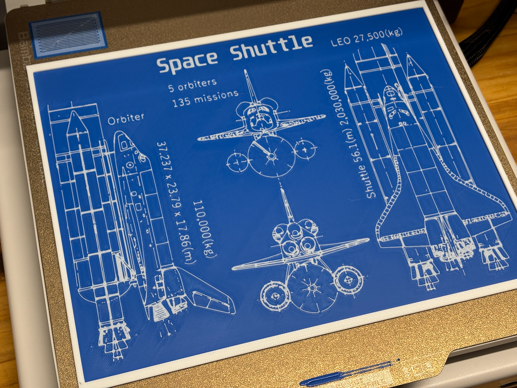 Space Shuttle - Blueprint - Technical Drawing