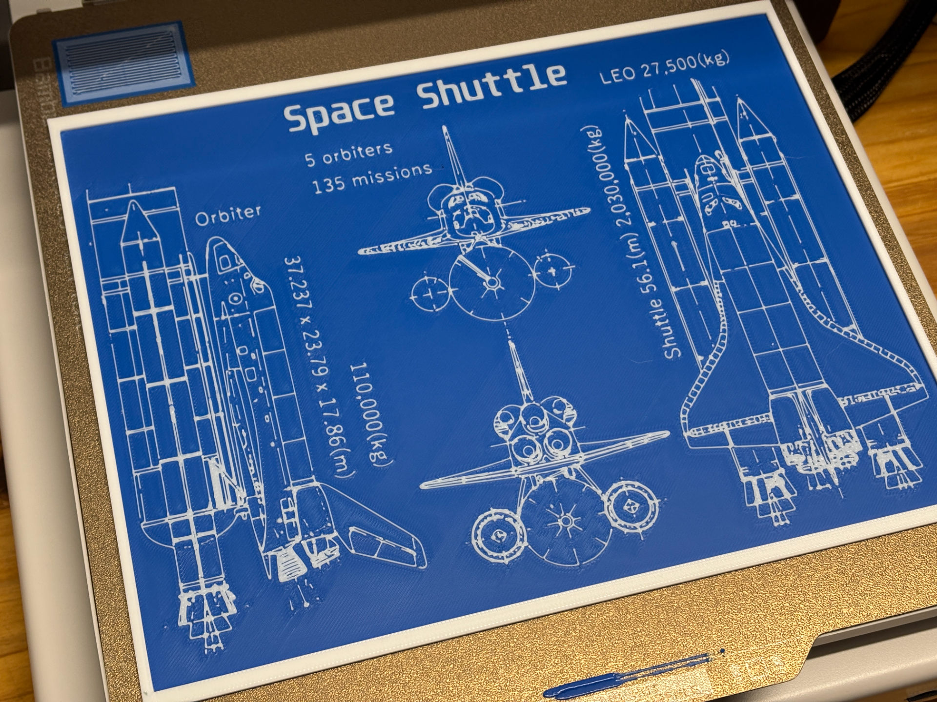 Space Shuttle - Blueprint - Technical Drawing
