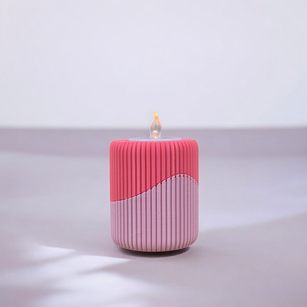 Ribbed Tea Light Holder – Customizable Color
