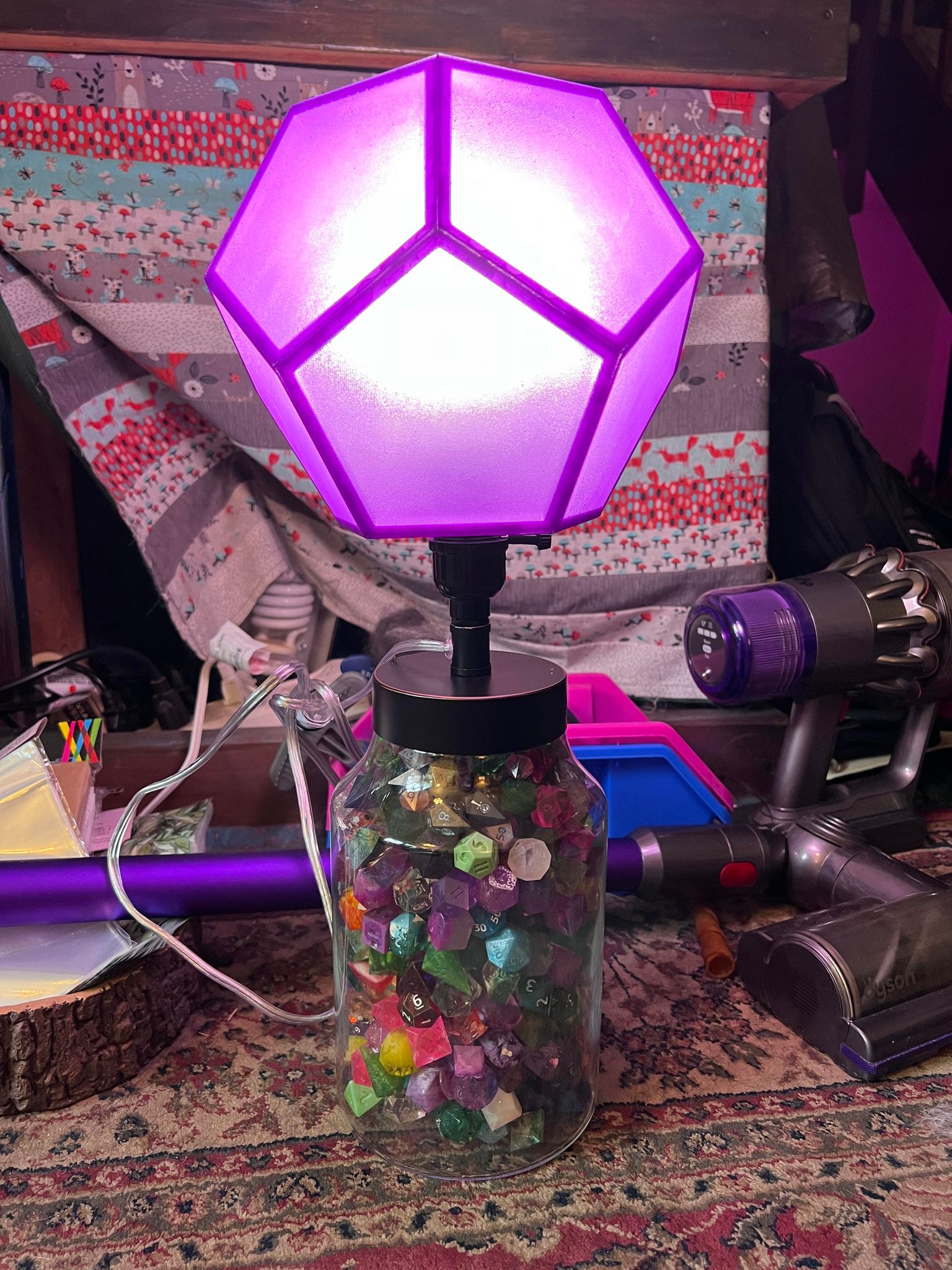 Dodecahedron Lampshade - resized base for E26 Bulbs