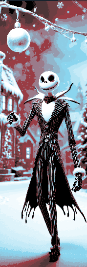 Fan Art 3 Bookmarks of Nightmare Before Christmas Jack and Sally decorating the town for Christmas