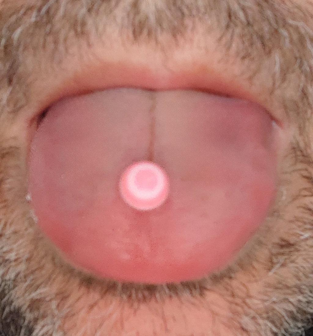 Fake tongue piercing - Suction system !! No Hole !