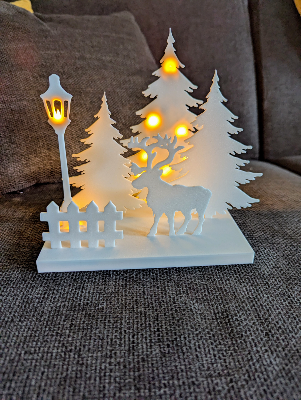 christmas stand with reindeer
