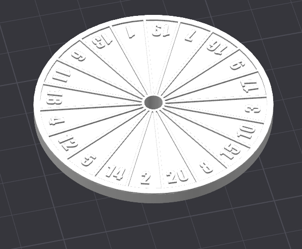 D20 wheel face for Lottory Turntable