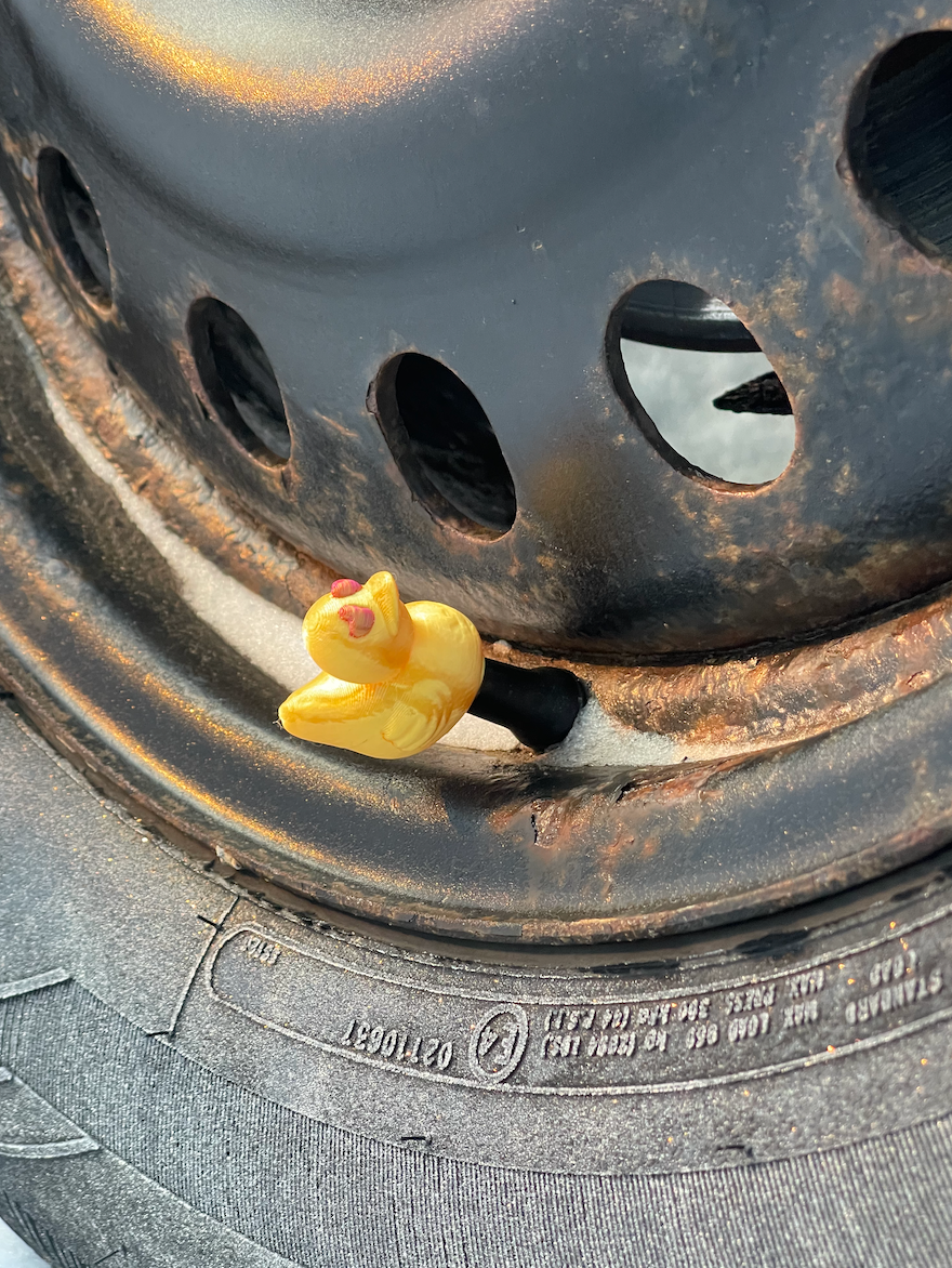 Rubber Duck Love Threaded Tire Valve Caps