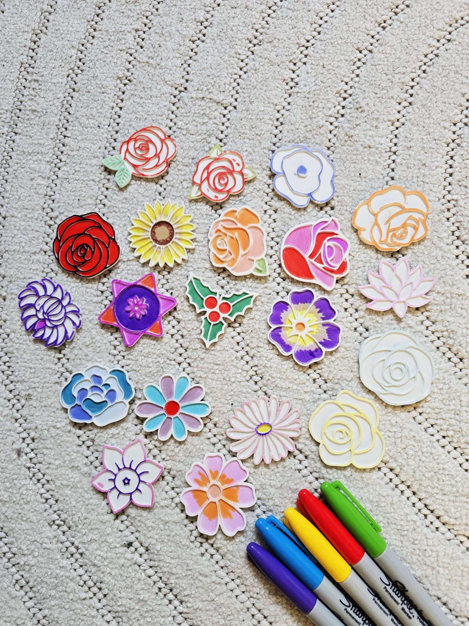 Flower Coloring Color Set Stamp Mothersday Mom