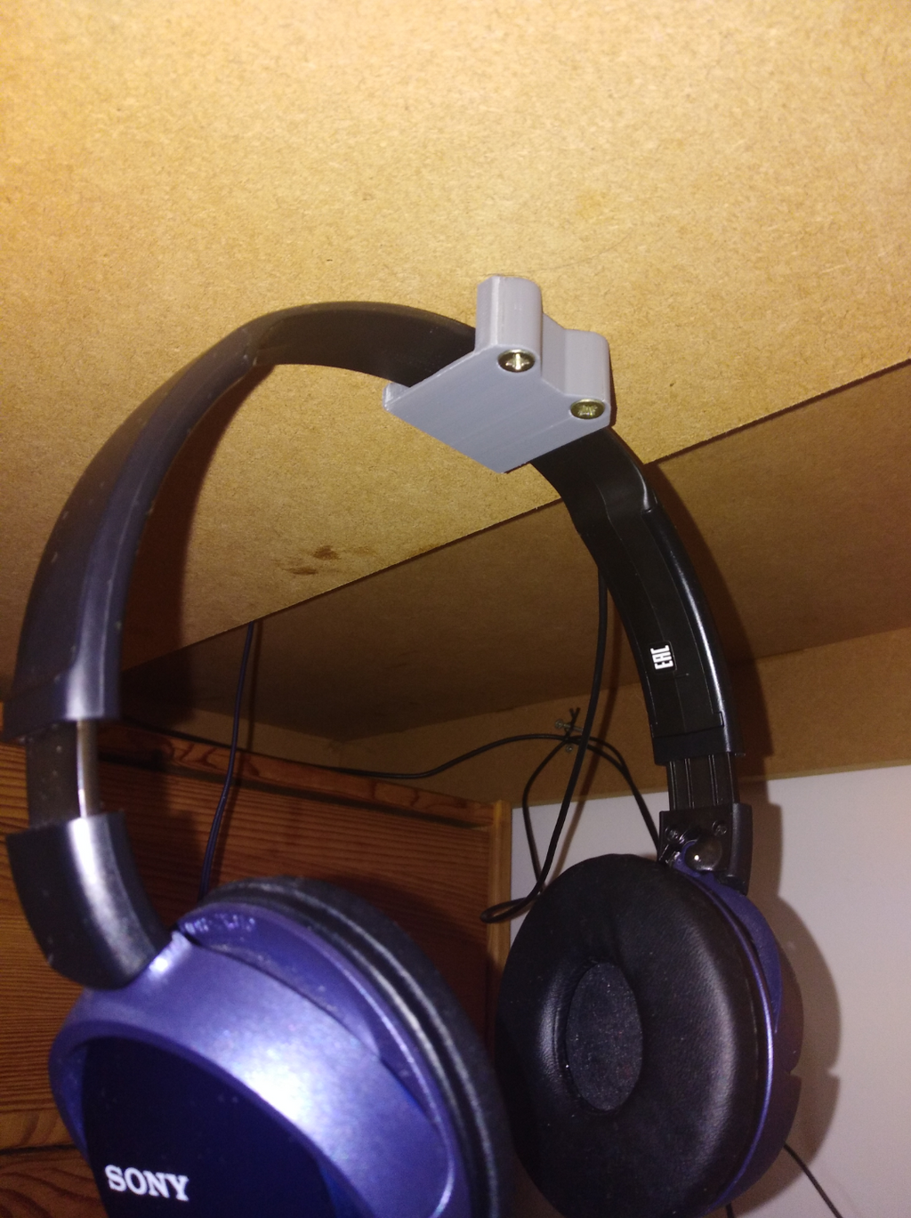Under desk headset hook